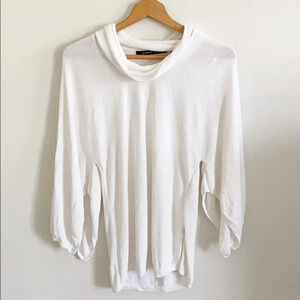 Michelle Nicole White Cowl Neck Top